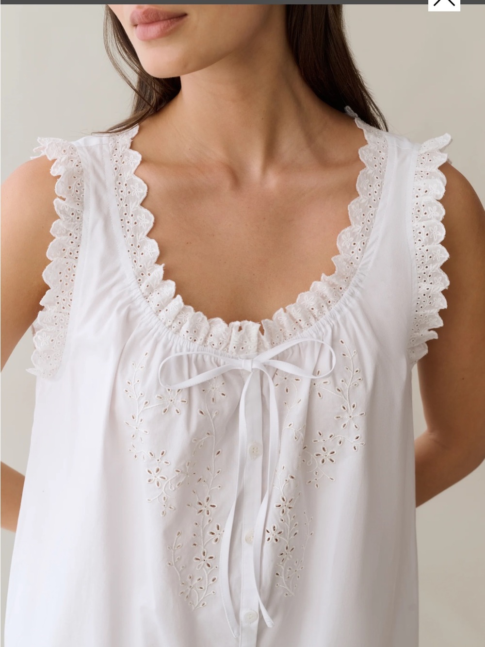NWT Sorella Atelier Caroline Cotton Embroidery Scallop Few Moda Dress Medium - Picture 3 of 10